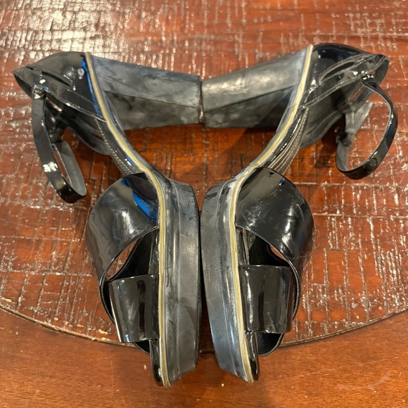 3572 Camper Bianca Black Heeled Sandals Cris Cross Detail Sz 10 - Picture 2 of 7